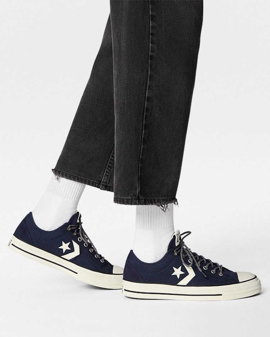 Men's Converse Star Player 76 Retro Hike Low Top Shoes Obsidian / Black | AU 0154EV